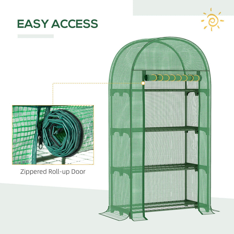 Portable Mini Greenhouse, 80x49x160cm, Green