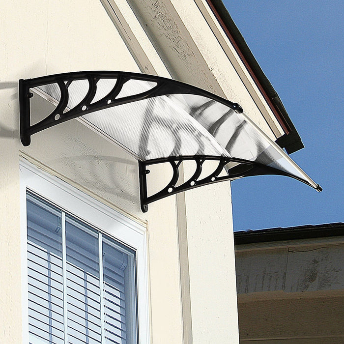 Polycarbonate Porch Door Canopy, Aluminium, 120 x 75cm