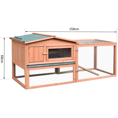 2 Tier Outdoor Rabbit Hutch With Run Pawhut