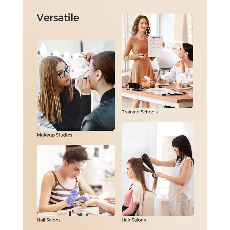 Songmics Makeup Trolley Case, Champagne Gold