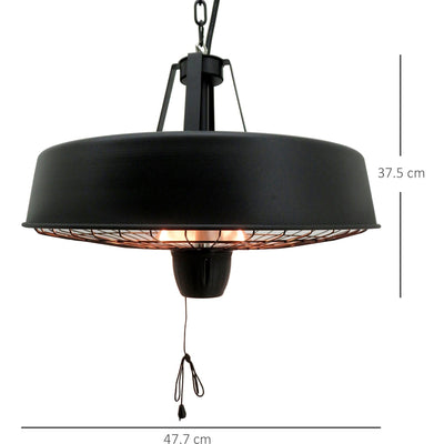 1000/2500W Ceiling Mounted Infrared Outdoor Halogen Heater Outsunny