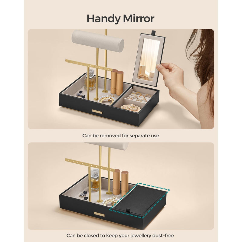 Songmics Dressing Table Jewellery Organiser Black Gold Songmics