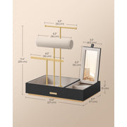 Songmics Dressing Table Jewellery Organiser Black Gold Songmics