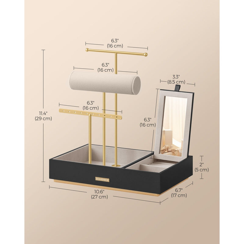 Songmics Dressing Table Jewellery Organiser Black Gold Songmics