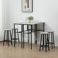 6-Piece Bar Table Set, 2 Bar Tables, 4 Counter Height Stools Homcom