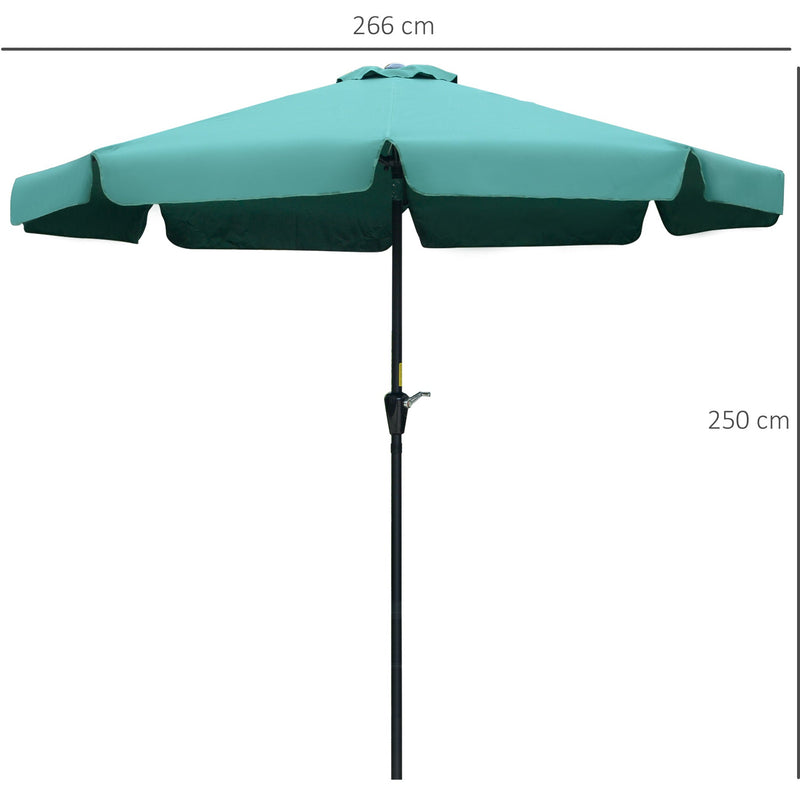 2.5m Tilting Parasol - Scalloped Edge, Vented Top