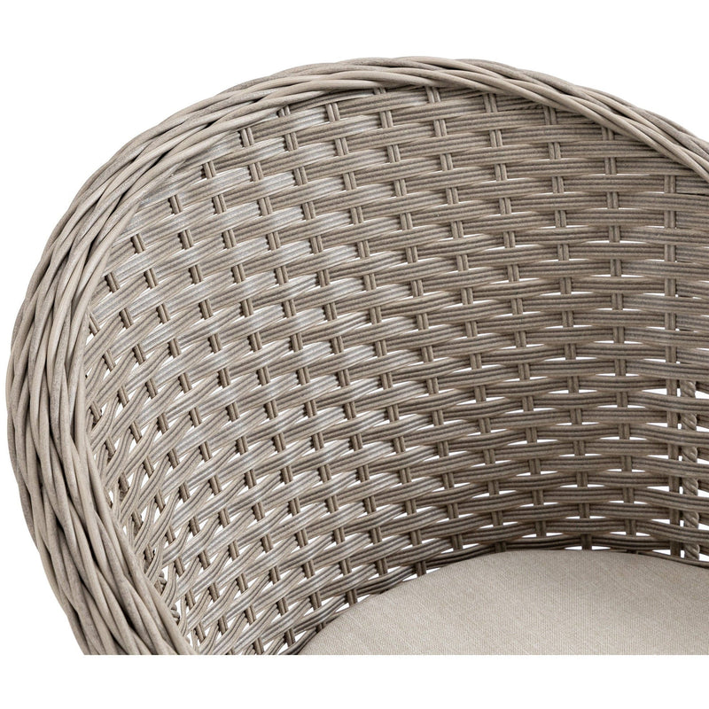 4 Seater Rattan Dining Set, 4 Chairs & Round Table - Grey Outsunny