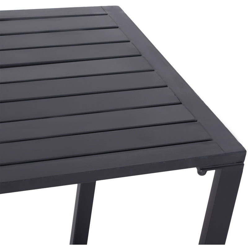 4-Seater Outdoor Metal Picnic Table and Bench Set, Black