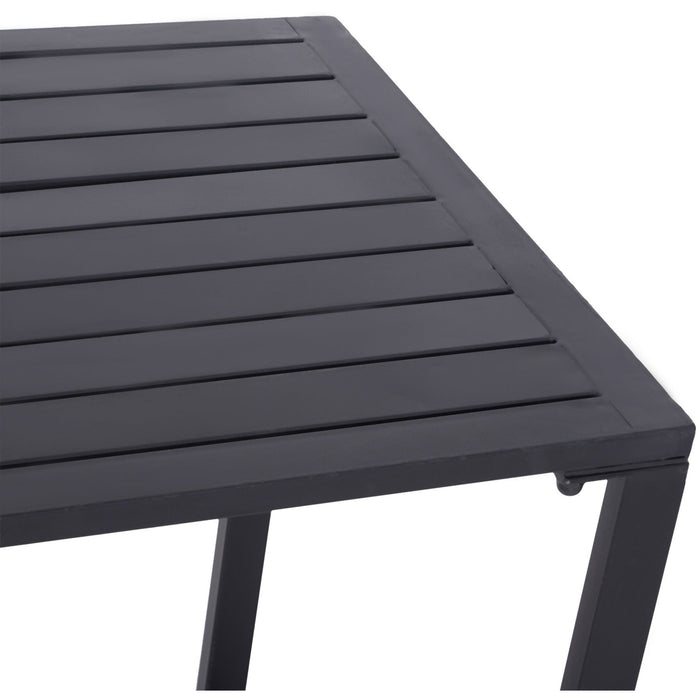 4-Seater Outdoor Metal Picnic Table and Bench Set, Black