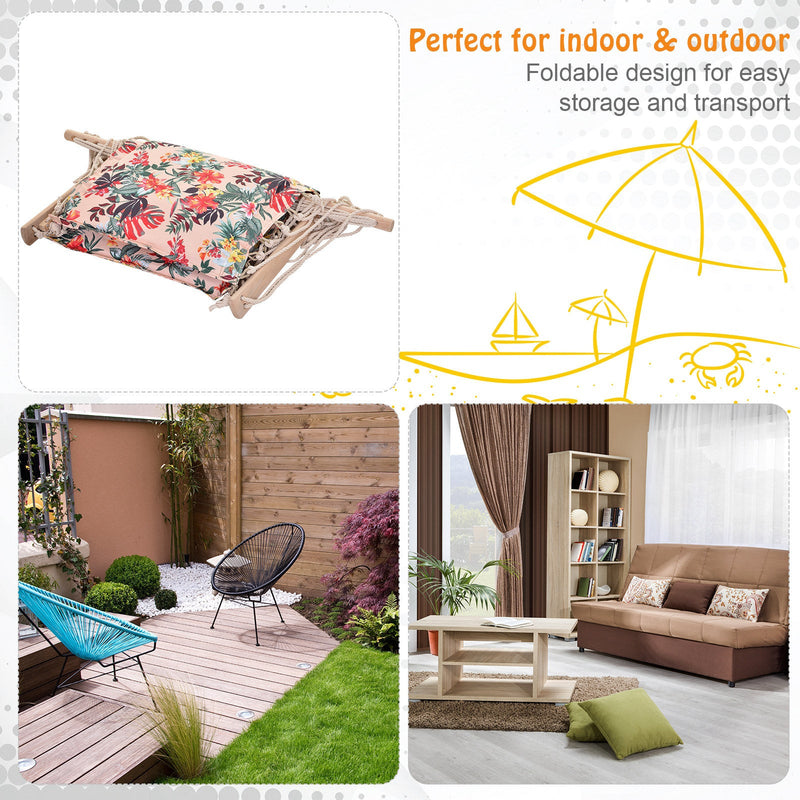 Outdoor Hanging Hammock Chair, Thick Rope, Multicoloured Outsunny