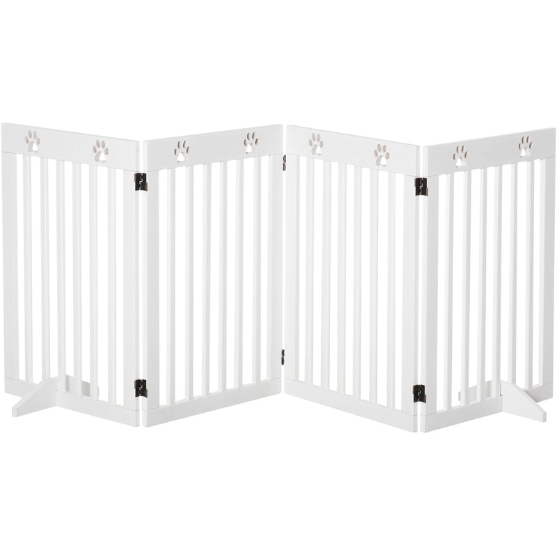 Freestanding Wooden Pet Gate, 204L x 30W x 75H cm, White