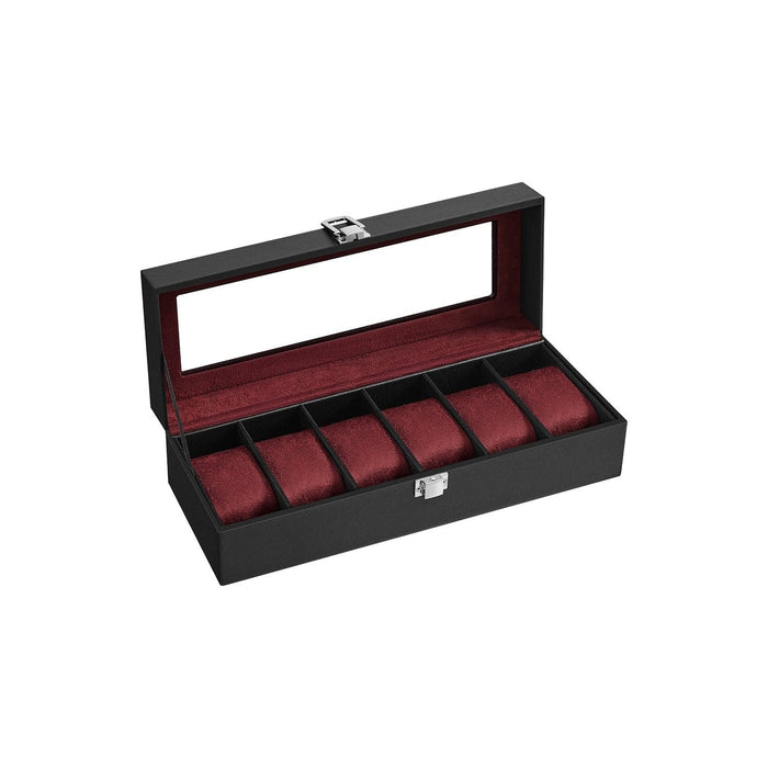 Songmics Watch Box For 6 Watches Black