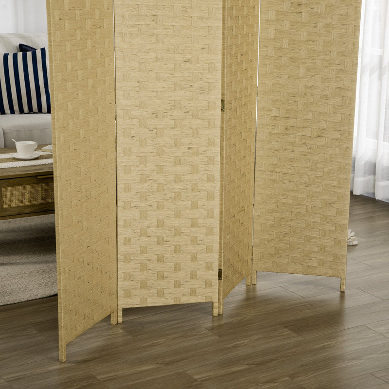 Brown Wave 4-Panel Room Divider, 170cm