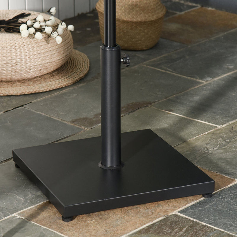 Metal Parasol Stand - Adjustable Knob, Black Outsunny