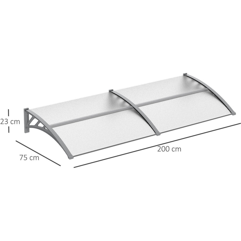 Clear Door Canopy 200x75cm