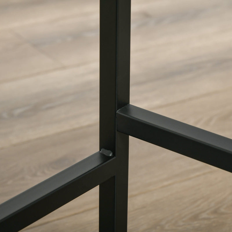 Set of 2 Industrial Breakfast Bar Stools, Rustic Brown