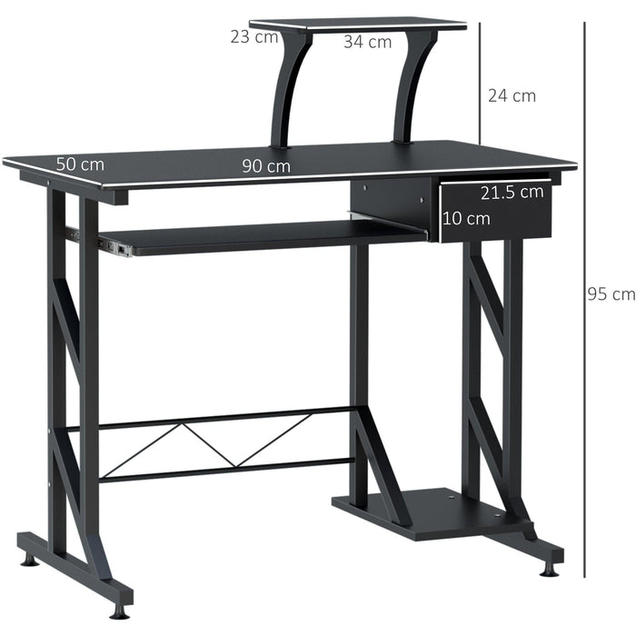 Computer Desk with Keyboard Tray & Host Box