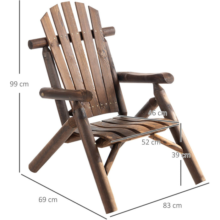 Adirondack Patio Chair, Carbonized Wood