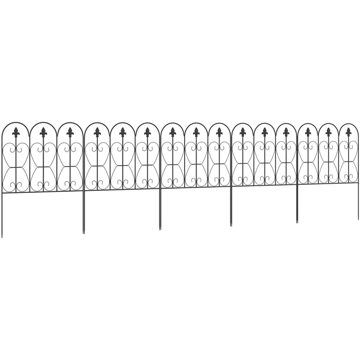 5Pc Black Garden Animal Barrier Fence