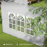 Outsunny Gazebo Side Panels, Sides Replacement with Window for 3x3(m) or 3x4m Pop Up Gazebo, 2 Pack, Grey Outsunny