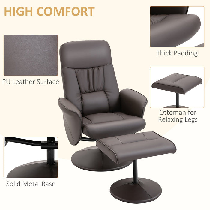 Brown Executive Lounge Chair & Footstool
