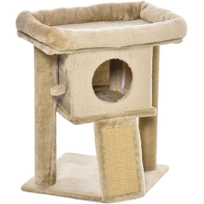 Cat Tree Tower, Jute Scratch Pad, Condo Perch, 40x40x57cm