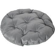 Outsunny 360° Swivel Rattan Papasan Moon Bowl Chair Round Lounge Garden Wicker Basket Seat with Padded Cushion Oversized for Outdoor Indoor, Grey Outsunny