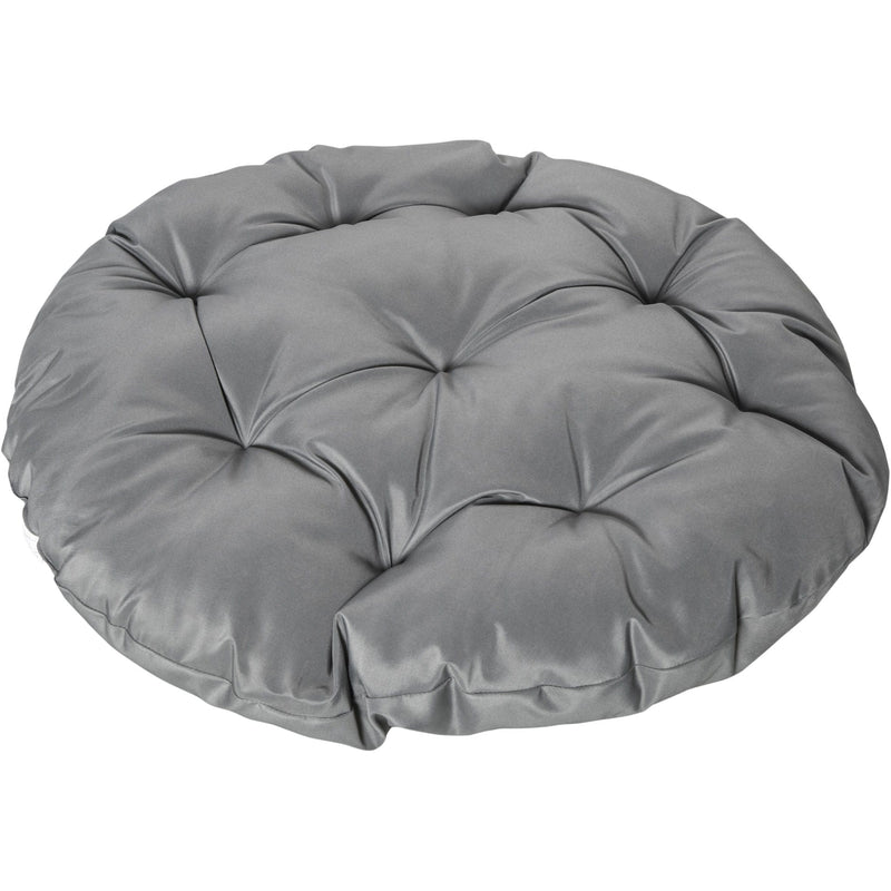 Outsunny 360° Swivel Rattan Papasan Moon Bowl Chair Round Lounge Garden Wicker Basket Seat with Padded Cushion Oversized for Outdoor Indoor, Grey Outsunny