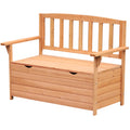 Outsunny Outdoor Garden Storage Bench Patio Box All Weather Deck Fir Wood Solid Seating Outsunny