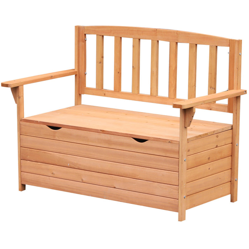 Outsunny Outdoor Garden Storage Bench Patio Box All Weather Deck Fir Wood Solid Seating Outsunny