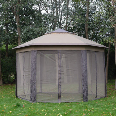Hexagonal Pop Up Gazebo With Mesh Sides, 4x4m Outsunny
