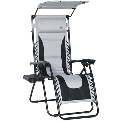 Zero Gravity Chair With Canopy and Cup Holder Outsunny