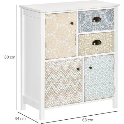 Shabby Chic Drawer Table, Storage Chest, Entryway/Living Room Homcom