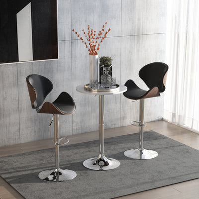 60cm White Bar Table With Adjustable Height Homcom