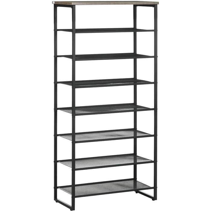 8-Tier Shoe Rack for 21-24 Pairs, Black & Grey