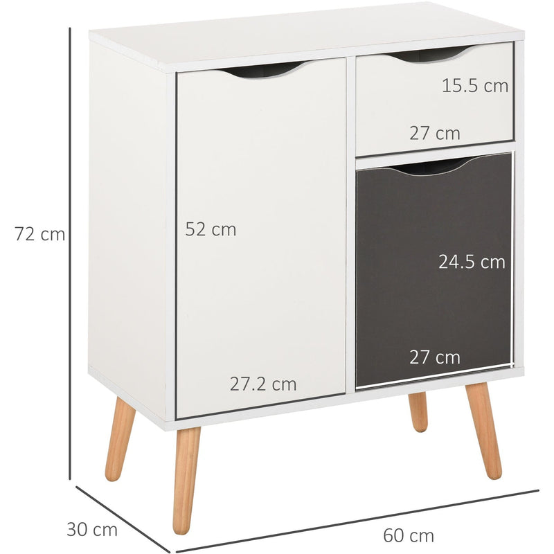 Floor Cabinet Storage, Drawer, Grey