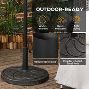 Bronze Round Outdoor Umbrella Stand - 18kg Outsunny