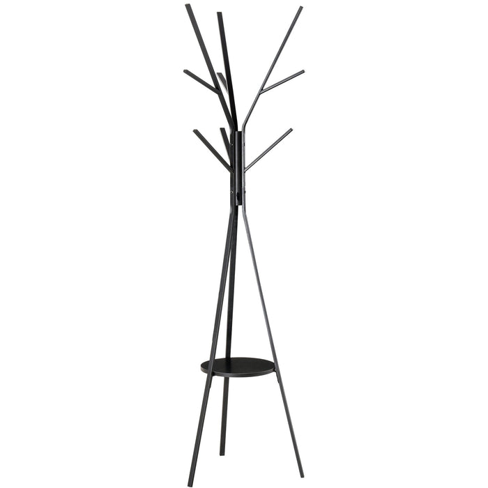 Stylish Coat Rack Stand, 9 Hooks, 1 Shelf, 180cm