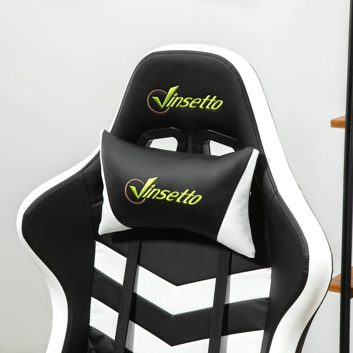 Racing Gaming Chair with Lumbar Support Black & White