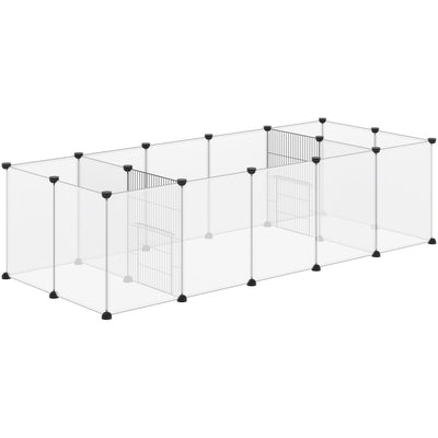 White DIY Metal Pet Playpen: 18 Panels Pawhut
