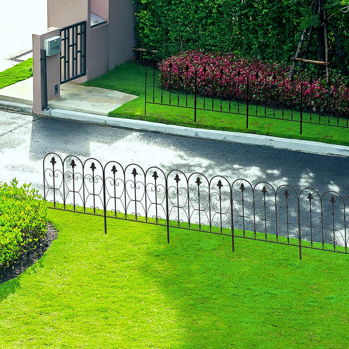 5Pc Black Garden Animal Barrier Fence