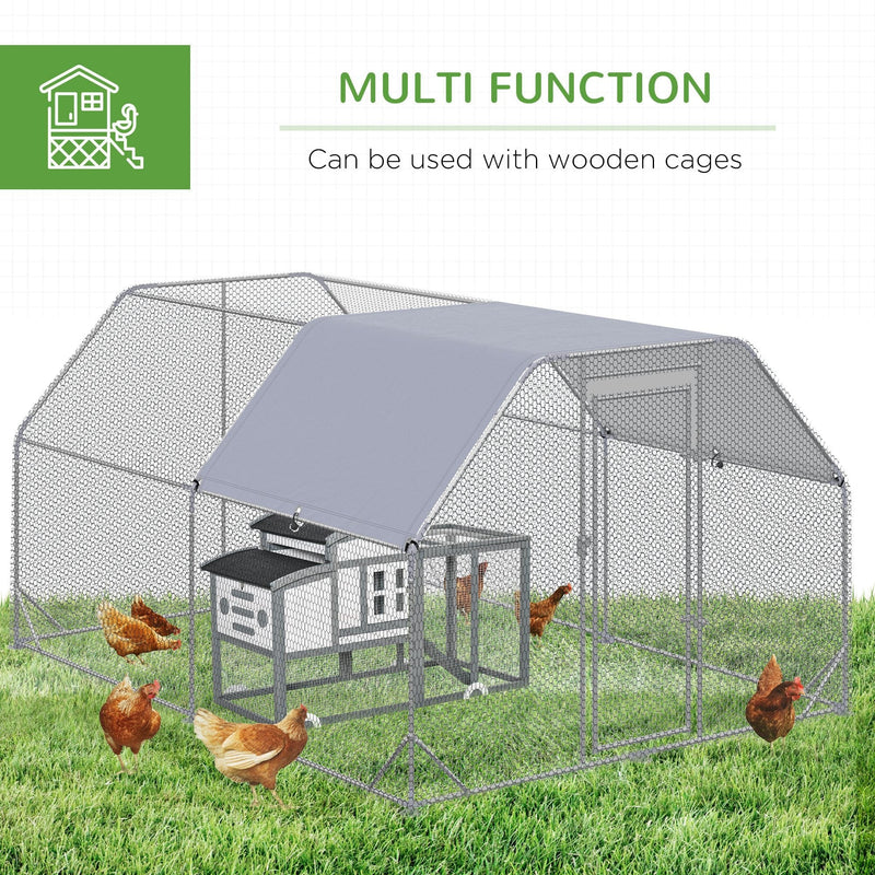 PawHut Large Chicken Coop with Roof - 380x280x195cm