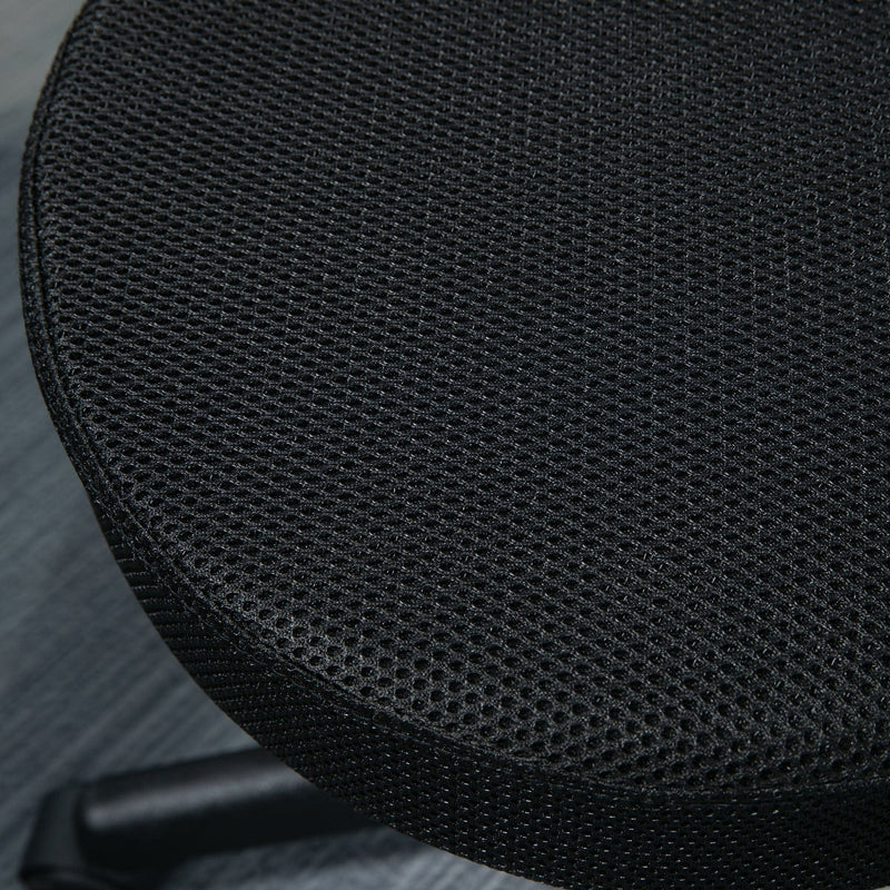 Black Salon Stool with Hydraulic Adjustable Height