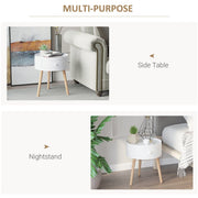 Modern Round Wooden Coffee Table Storage - White Homcom