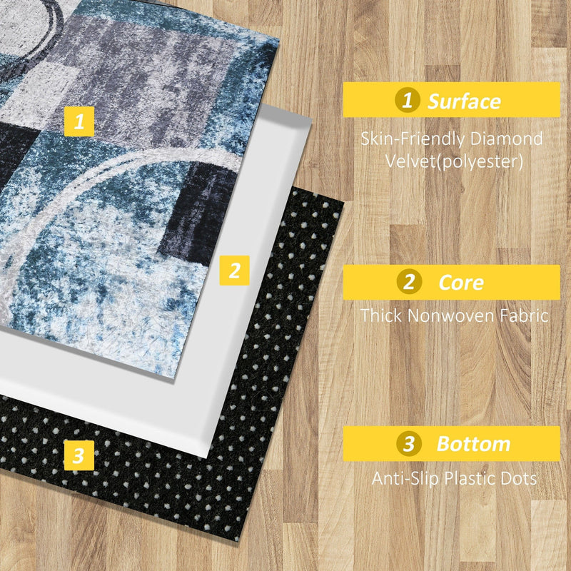 Blue Geometric Rug, Large, 160x230 cm