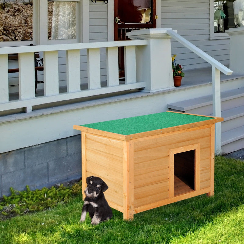 Elevated Outdoor Wooden Dog Kennel, 85cm