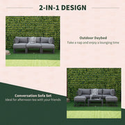 Stylish Garden Daybed Sofa Set with Coffee Table Outsunny