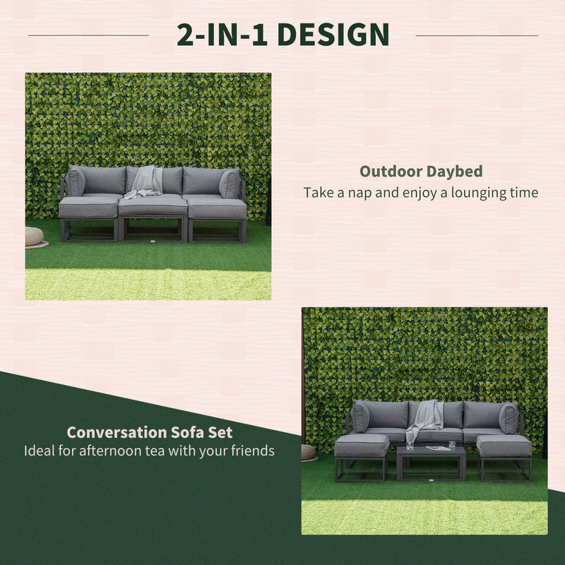 Stylish Garden Daybed Sofa Set with Coffee Table Outsunny