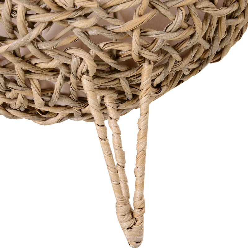 Elevated Wicker Cat Bed - Natural Wood