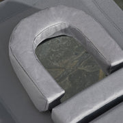 Outsunny Sun Lounger Foldable Reclining Chair with Pillow and Reading Hole Garden Beach Outdoor Recliner Adjustable Grey Outsunny